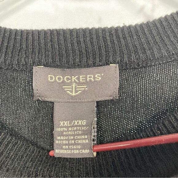 Dockers Argyle Pattern Black and Gray Sweater XXL Long Sleeve Luxuriously Soft - Picture 4 of 6